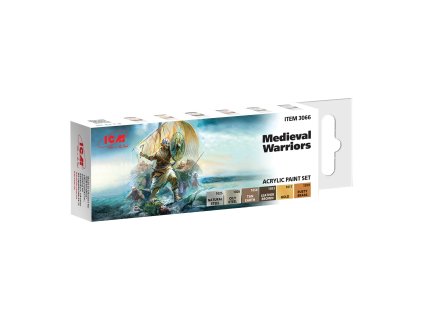 acrylic paint set for medieval warriors icm 3066