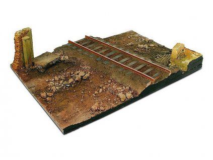 Diorama base 14x14cm - Railway track 1/35