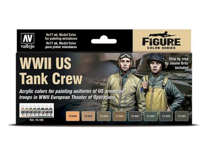 Vallejo Model Color Acrylic Paint Set - WWII US Tank Crew