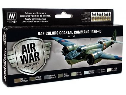 Vallejo Model Air Color Acrylic Paint Set - RAF Colors Coastal Command 1939 - 1945 8x17ml