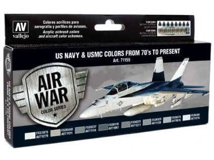 Sada akrylových barev Vallejo Model Air Color - US Navy & USMC Colors from 70s to Present 8x17ml