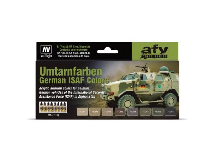 Sada akrylových barev Vallejo Model Air Color - Umtarnfarben German ISAF Colors 8x17 ml