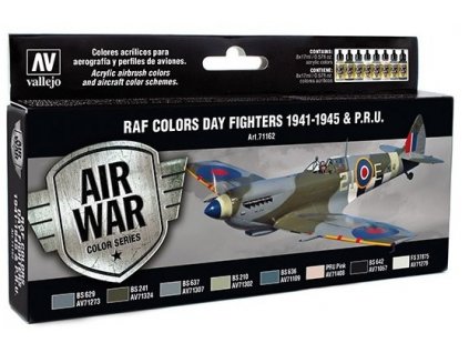 Vallejo Model Air Color Acrylfarben-Set – Farben der RAF-Tagjäger, 1941–1945 & PRU, 8 x 17 ml