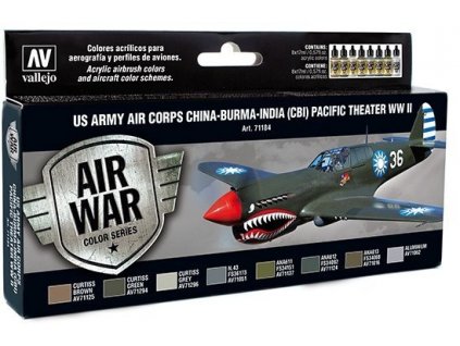 Sada akrylových farieb Vallejo Model Air Color - US Army Air Corps China-Burma-India (CBI) Pacific Theater WW2 8x17ml