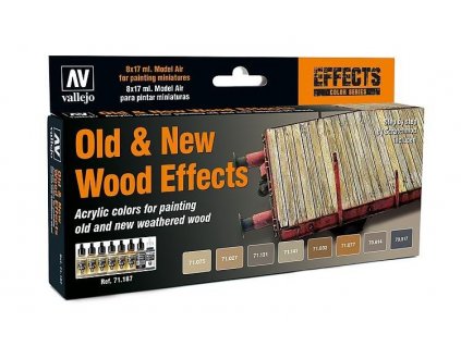Farby Vallejo sada staré a nové drevo Effects, 8x17 ml