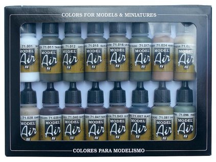 Vallejo Model Air Color Acrylic Paint Set - German Colors WWII 16x17 ml