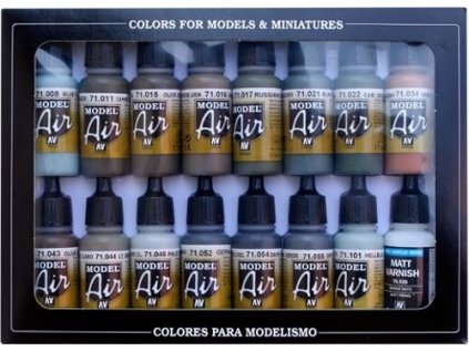 Vallejo Model Air Color Acrylfarben-Set – RLM-Farben, Zweiter Weltkrieg, 16 x 17 ml