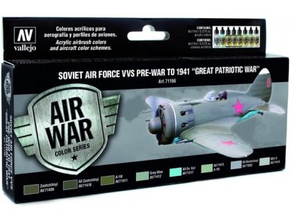 Sada akrylových farieb Vallejo Model Air Color - Soviet Air Force VVS Pre-War to 1941 "Great Patriotic War" 8x17ml