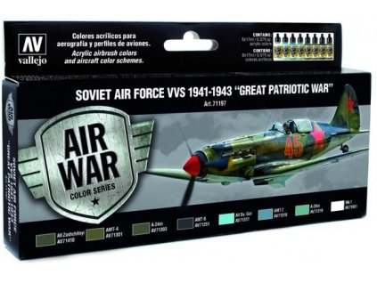 Vallejo Model Air Color Acrylic Paint Set - Soviet Air Force VVS 1941-1943 "Great Patriotic War" 8x17ml