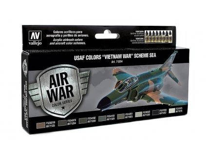 Vallejo Model Air Color Acrylfarben-Set – US-Luftwaffe (Vietnamkrieg) Schema SEA 8 x 17 ml