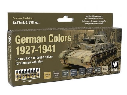 Vallejo Model Air Color Acrylfarben-Set – Deutsche Farben 1927–1941 8 x 17 ml