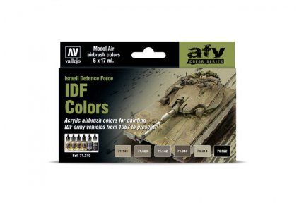 Vallejo Model Air Color Acrylic Paint Set - IDF Colors 6x17ml