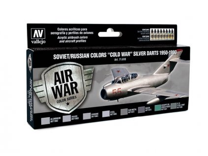 Vallejo Model Air Color Acrylfarben-Set – Silver Darts (1950–1980), 8 x 17 ml