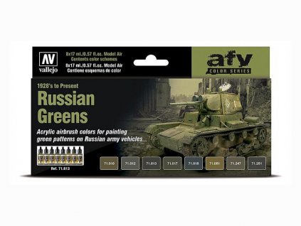 Sada akrylových barev Vallejo Model Air Color - Russian Greens 8x17ml