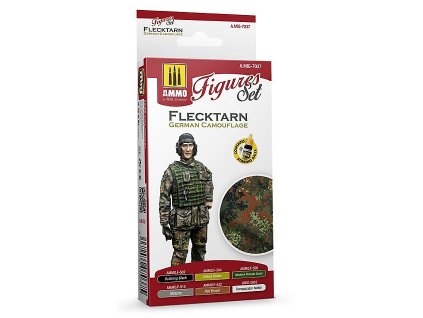 Acrylfarben-Set für Munitionsfiguren – Flecktarn-Tarnmuster (deutsche Tarnung)
