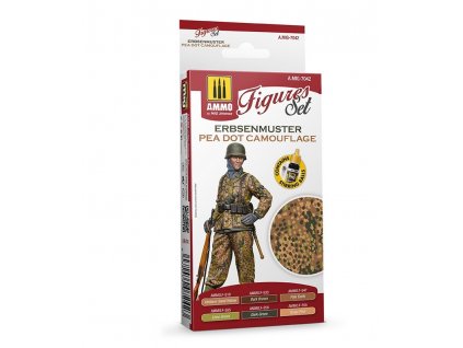 Sada akrylových farieb Ammo Figures - Erbsenmuster Pea Dot Camouflage