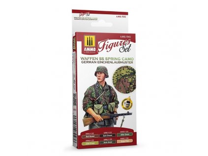 Ammo Figures Acrylfarben-Set – Waffen-SS-Frühlingstarn. Deutsches Eichenlaubmuster