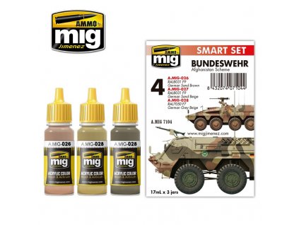 Sada akrylových barev Ammo Acrylic Colors - Bundeswehr Afghanistan Scheme 3x17ml