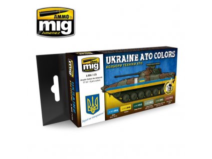 Sada akrylových barev Ammo Acrylic Colors - Ukraine ATO Colors 6x17ml