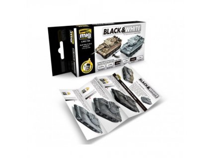 Ammo Acrylic Colors Paint Set - Black & White Technique 6x17ml