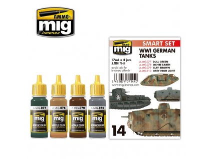 Sada akrylových barev Ammo Acrylic Colors - WW1 German Tanks 4x17ml