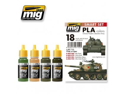 Sada akrylových farieb Ammo Acrylic Colors - PLA Colors (Chinese People's Liberation Army) 4x17ml