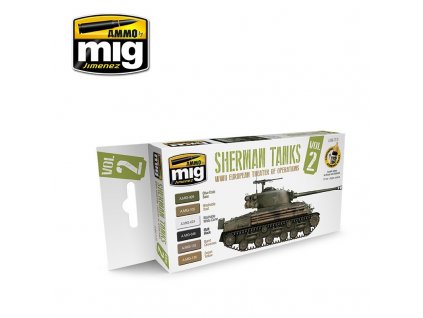 Farby sada MIG Sherman tanky Európa WW2 AMIG7170