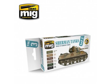 Farby Sada MIG WW2 US Marine Corps Sherman Tanks
