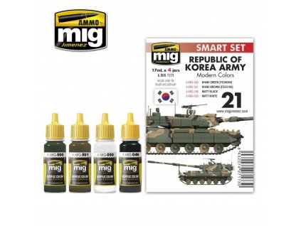 Sada akrylových barev Ammo Acrylic Colors - Republic Of Korea Army Modern Colors 4x17ml