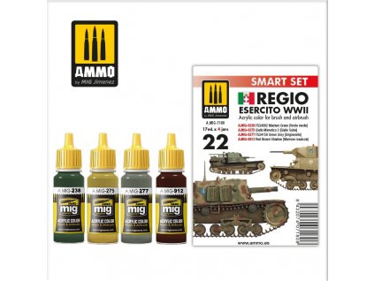 Sada akrylových farieb Ammo Acrylic Colors - Regio Esercito WWII 4x17ml