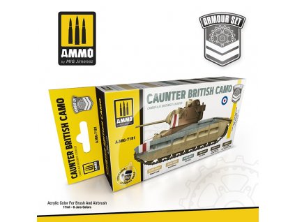 Sada akrylových farieb Ammo Acrylic Colors - Armour Set Caunter British Camo 6x17ml