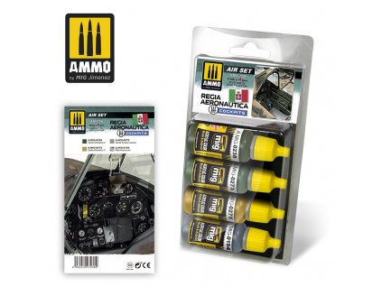 Ammo Acrylic Colors Paint Set -  Regia Aeronautica Cockpits Colors Set 4x17ml