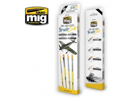 Sada štetcov MIG Panel Lines & Fading Brush Set 4 ks