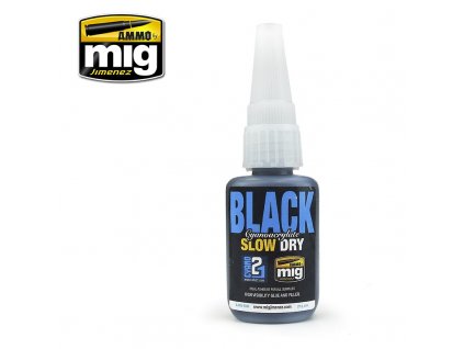 Sekundové lepidlo MIG Black Cyanoacrylate Slow Dry 21g