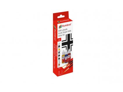 Sada Humbrol Acrylic Paint & Brush Luftwaffe WWII Colours