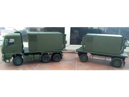 MB Arocs 6x4 s prívesom military - stavba modelu na zákazku