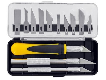 Set of modeling knives (3 handles + 13 blades)