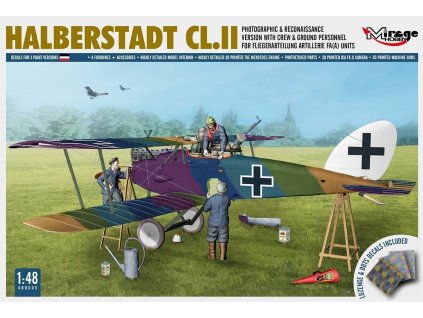 halberstadt cl ii photo recon version w crew ground pers for fliegerabteilung art 1 48 480005 mirage hobby