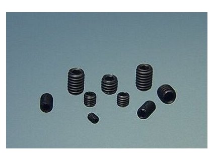 Steel screw M4x6 adjustment with hex head blackened 4pcs