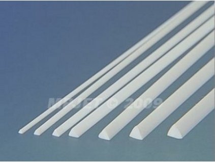 Plastové profily - trojuholníkové 60°, rôzne rozmery, 330mm 7ks