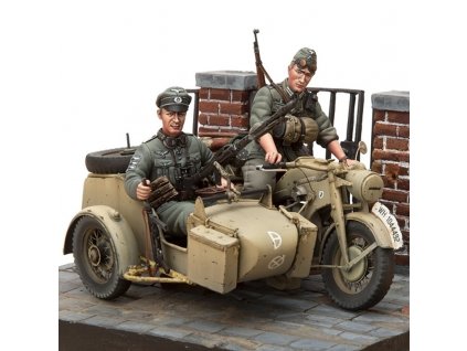 Zündapp KS-750/1 Motorcycle with Sidecar & 2 Troopers 1/16 stave