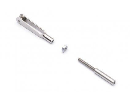 Metal clevis M2 with steel coupling 2.1mm 10pcs