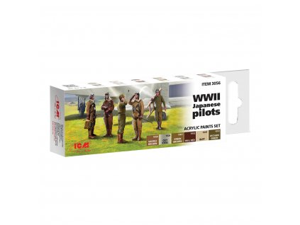 acrylic paints set for wwii japanese pilots icm 3056