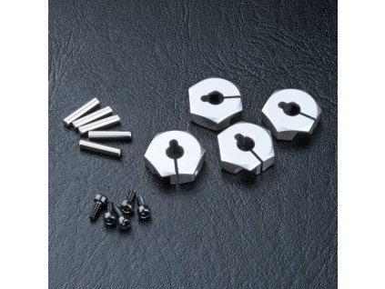 MST HEX 12mm unášače ALU 4mm silver 4 ks