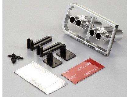 Výfuky ozdobné dvoj s prípravou pre LED, chrom 1/10 Killerbody