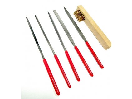 Needle file set (5pcs) + cleaning brush