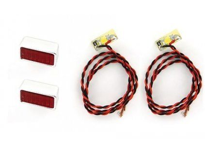 LED reflector with red glass universal 2pcs 1/14