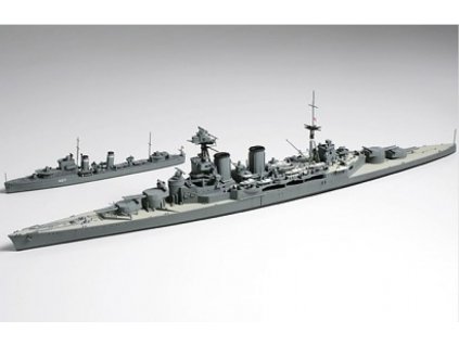 Hood & E Class Destroyer (Water Line) 1/700