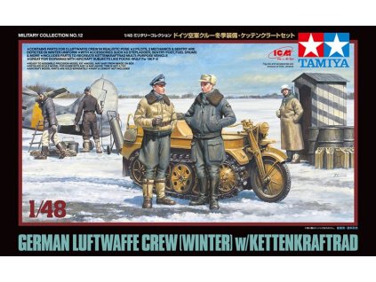 German Luftwaffe Crew (Winter) & Kettenkraftrad 1/48