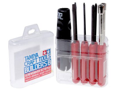 Tamiya Screwdriver Set + Handle (red 8pcs)
